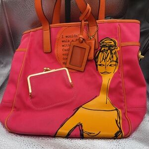 Stylish Pink and Orange Women's Tote Bag